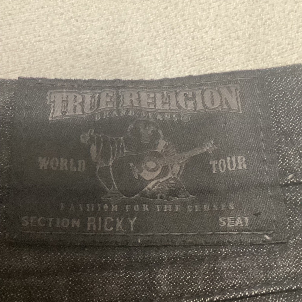 True Religion Brand Jeans Mens Black Wash Bootcut Denim  Size 38 Made in USA - Picture 15 of 15